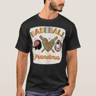 Baseball Oma Leopard Liebe Oma Mot geblasen T-Shirt