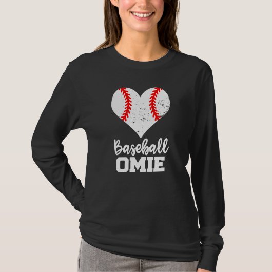 Baseball Omie Baseball Heart Grandma Omie T-Shirt (Vorderseite)