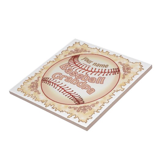 Baseball Opa Fliese (Seite)