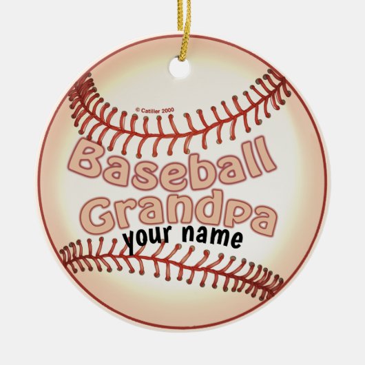 Baseball Opa Keramik Ornament (Vorne)