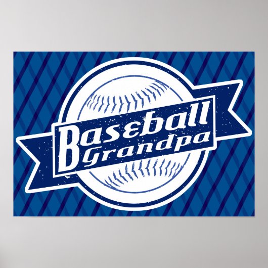 Baseball Opa Poster Print (Vorne)