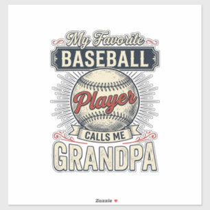 Baseball-Opa Vintage-Schriftzug-Shirt-Design_1 Aufkleber