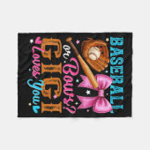 Baseball Or Bows Gigi Loves You Gender Reveal Baby Fleecedecke (Vorderseite (Horizontal))