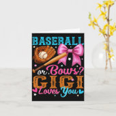 Baseball Or Bows Gigi Loves You Gender Reveal Baby Karte (Gelbe Blume)
