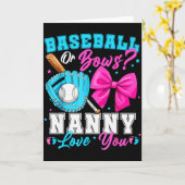 Baseball Or Bows Nanny Loves You Gender Reveal Fam Karte (Gelbe Blume)