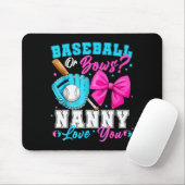 Baseball Or Bows Nanny Loves You Gender Reveal Fam Mousepad (Mit Mouse)