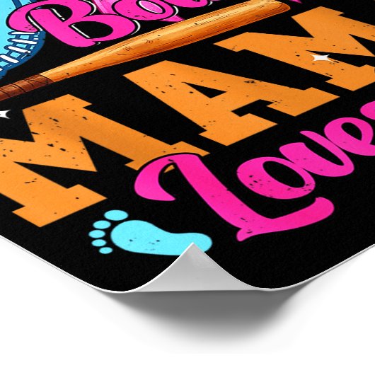 Baseball Or Bows Your Mama Loves You Gender Reveal Poster (Ecke)