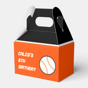 Baseball Orange & Black Birthday Party Gefälligkei Geschenkschachtel