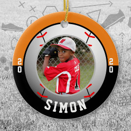 Baseball Orange Black Team Colors Keramik Ornament