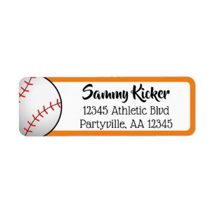 Baseball Orange und Schwarze Adresse