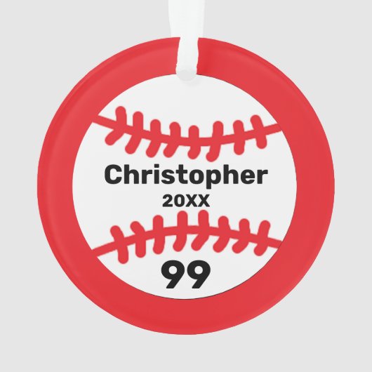 Baseball Ornament (Rückseite)