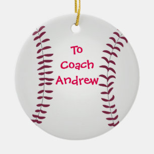 Baseball-Ornament Personalisiert für Trainer oder  Keramik Ornament