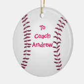 Baseball-Ornament Personalisiert für Trainer oder  Keramik Ornament (Links)