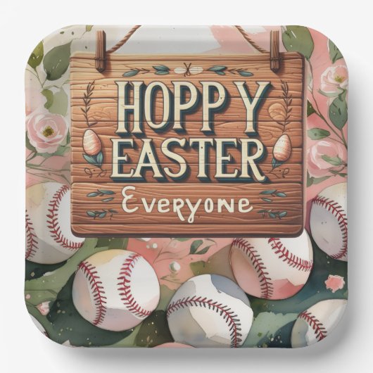 Baseball-Oster-Thema Pappteller (Vorderseite)