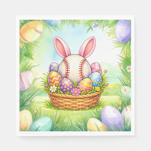 Baseball-Oster-Thema Serviette (Vorderseite)