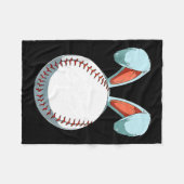 Baseball Ostern Sonnige Ohren Ostereier Jäger Bas Fleecedecke (Vorderseite (Horizontal))