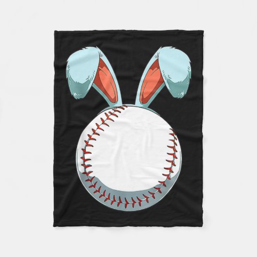 Baseball Ostern Sonnige Ohren Ostereier Jäger Bas Fleecedecke (Vorderseite)
