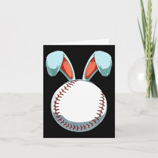 Baseball Ostern Sonnige Ohren Ostereier Jäger Bas Karte (Vorderseite)