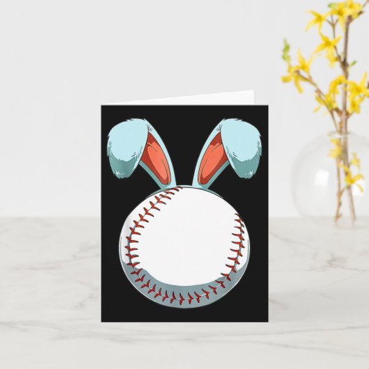 Baseball Ostern Sonnige Ohren Ostereier Jäger Bas Karte (Gelbe Blume)