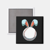 Baseball Ostern Sonnige Ohren Ostereier Jäger Bas Magnet (Vorderseite/Rückseite)