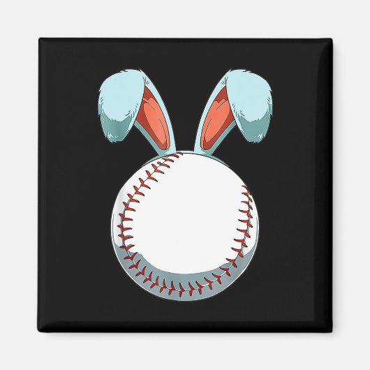 Baseball Ostern Sonnige Ohren Ostereier Jäger Bas Magnet (Vorne)
