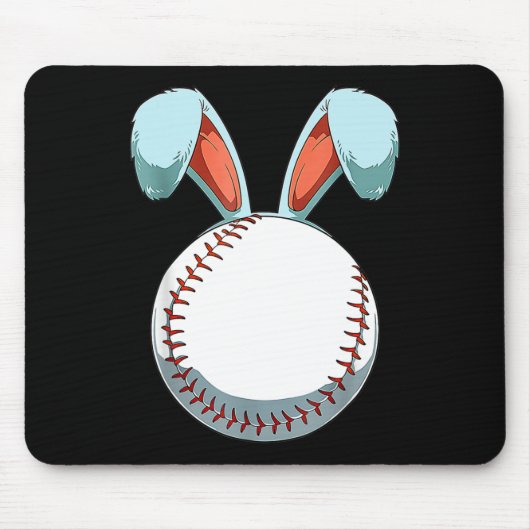 Baseball Ostern Sonnige Ohren Ostereier Jäger Bas Mousepad (Vorne)