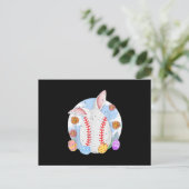 Baseball Ostern Sonniges Ostern Baseball Bunny Postkarte (Stehend Vorderseite)