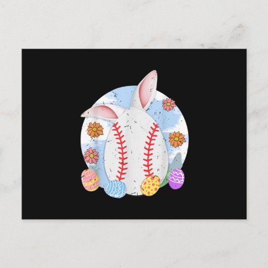 Baseball Ostern Sonniges Ostern Baseball Bunny Postkarte (Vorderseite)