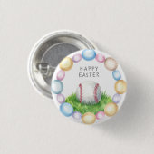 Baseball Ostern Thema Button (Vorne & Hinten)