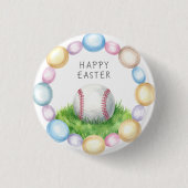 Baseball Ostern Thema Button (Vorderseite)