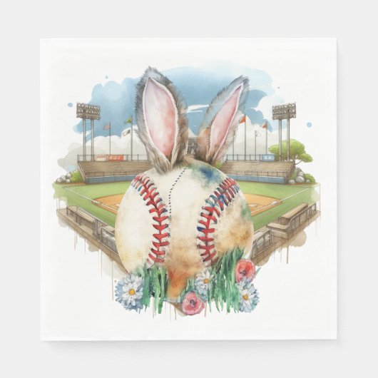 Baseball-Ostern-Thema Serviette (Vorderseite)