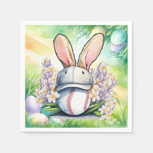 Baseball-Ostern-Thema Serviette (Vorderseite)