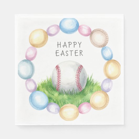 Baseball Ostern Thema Serviette (Vorderseite)