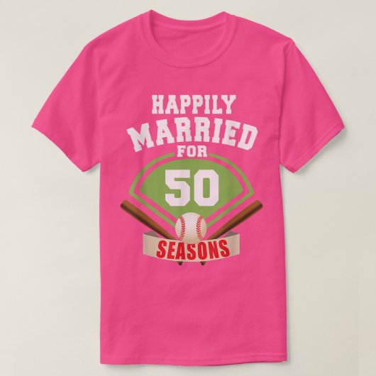 Baseball-Paar zum 50. Hochzeitstag  T-Shirt (Design vorne)