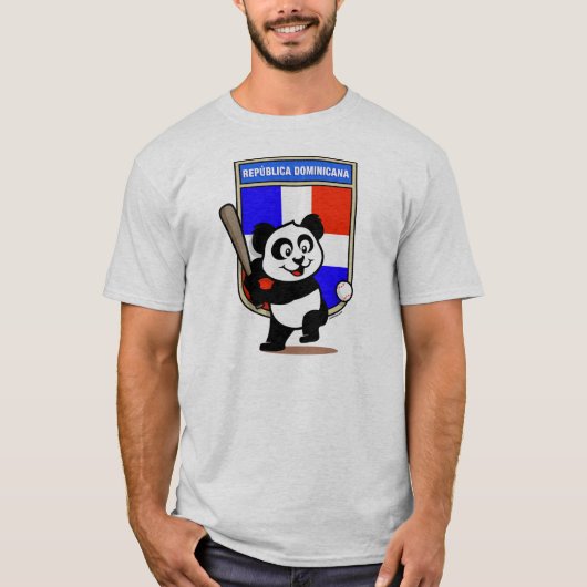 Baseball-Panda (leichte Shirt) der Dominikanischen T-Shirt (Vorderseite)