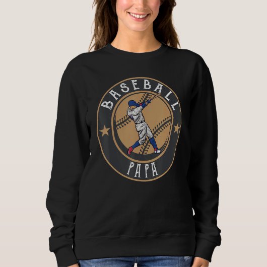 Baseball Papa Fathers Day Baseball Player Dad Dadd Sweatshirt (Vorderseite)