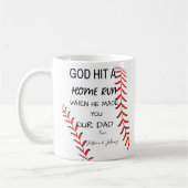 Baseball Papa, Gott, hat einen Zuhause-Run gemacht Kaffeetasse (Links)