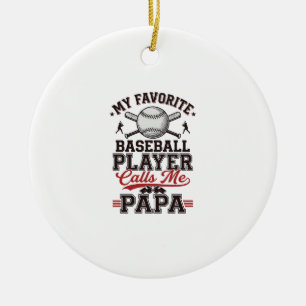 Baseball Papa Vintage Engraving Vektor Design_1 Keramik Ornament