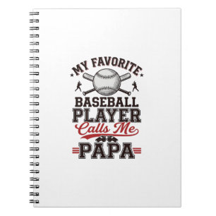 Baseball Papa Vintage Engraving Vektor Design_1 Notizblock