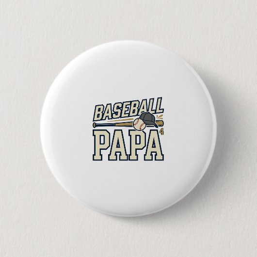 Baseball Papa Vintage Gravur Shirt Design_1 Button (Vorderseite)