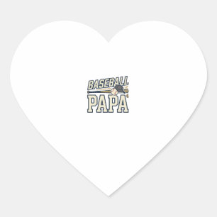 Baseball Papa Vintage Gravur Shirt Design_1 Herz-Aufkleber