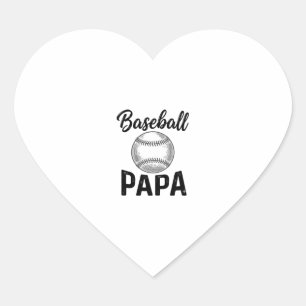 Baseball Papa Vintage Gravur Shirt Design_1 Herz-Aufkleber