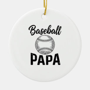 Baseball Papa Vintage Gravur Shirt Design_1 Keramik Ornament