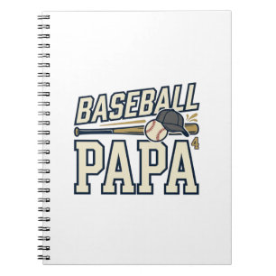 Baseball Papa Vintage Gravur Shirt Design_1 Notizblock