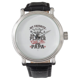 Baseball Papa Vintage Gravur Vektor Design_1 Armbanduhr