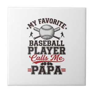 Baseball Papa Vintage Gravur Vektor Design_1 Fliese