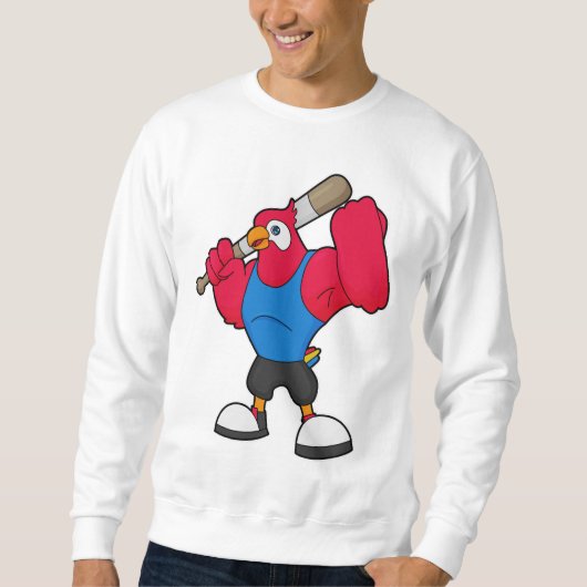 Baseball-Papagei Sweatshirt (Vorderseite)