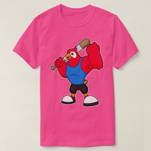 Baseball-Papagei T-Shirt (Design vorne)