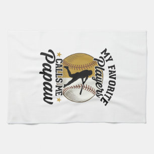 Baseball Papaw Lieblingsspieler Vintage-Shirt Desi Geschirrtuch