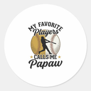 Baseball Papaw Lieblingsspieler Vintage-Shirt Desi Runder Aufkleber
